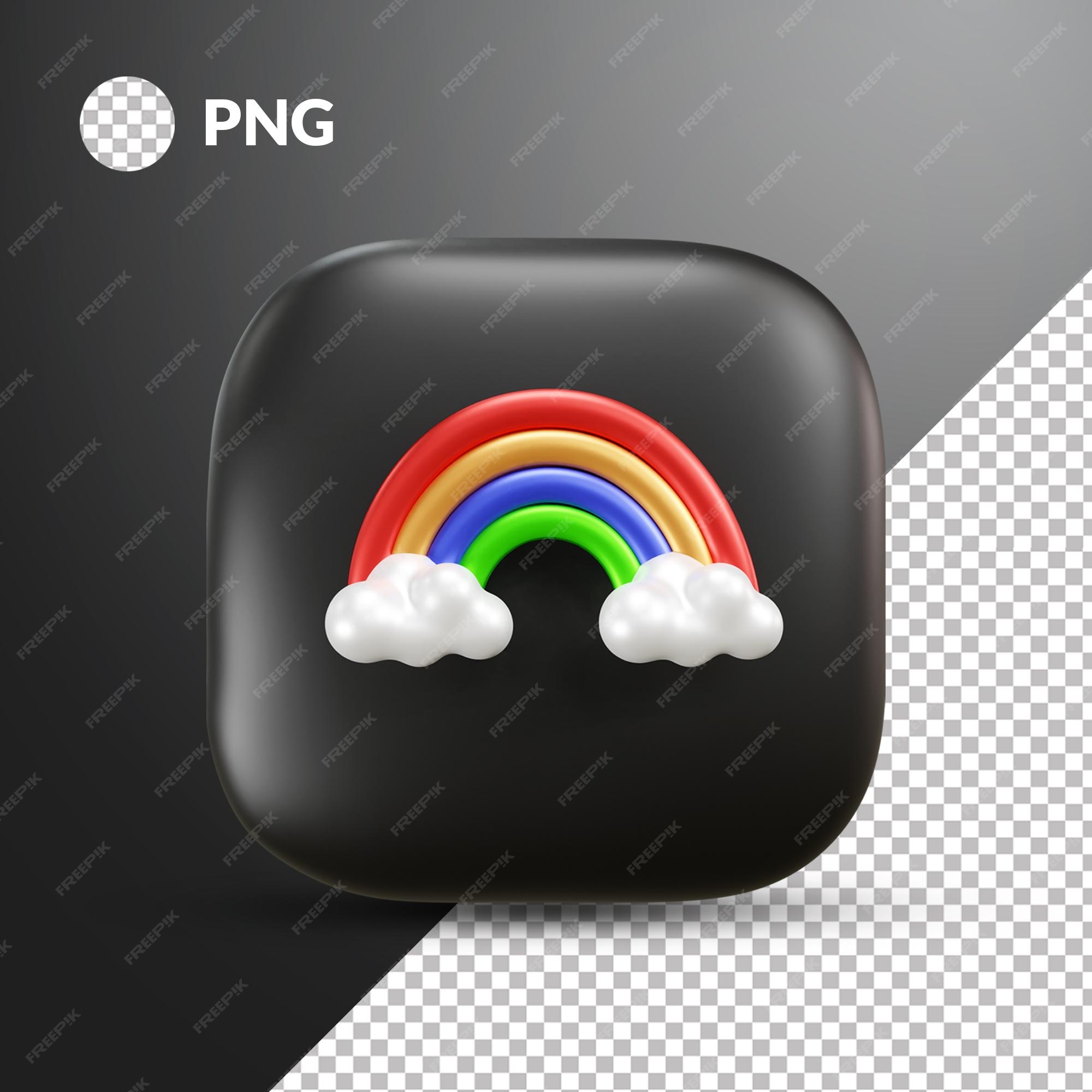 Premium PSD  Rainbow cloud weather 3d illustration