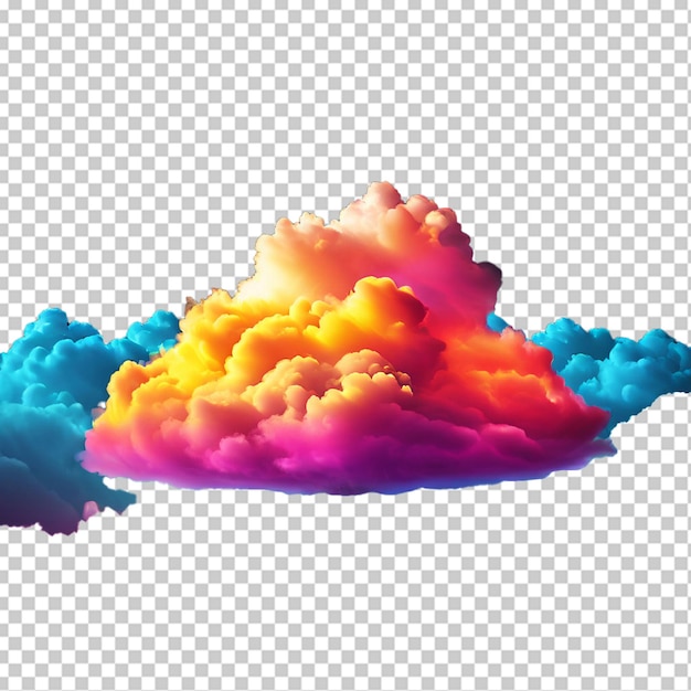 PSD rainbow colored cloud