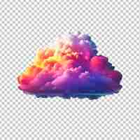 PSD rainbow colored cloud