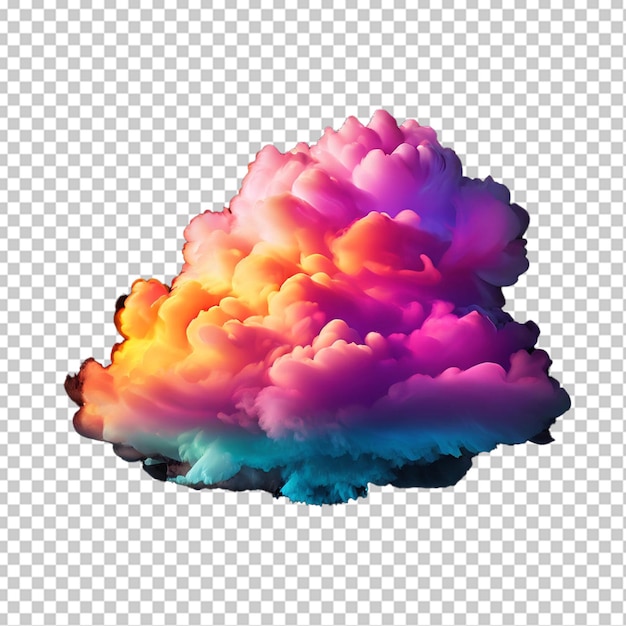 PSD rainbow colored cloud