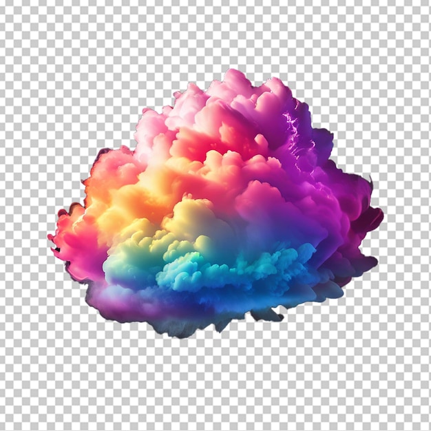 PSD rainbow colored cloud