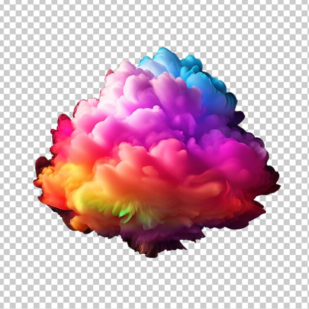 PSD rainbow colored cloud