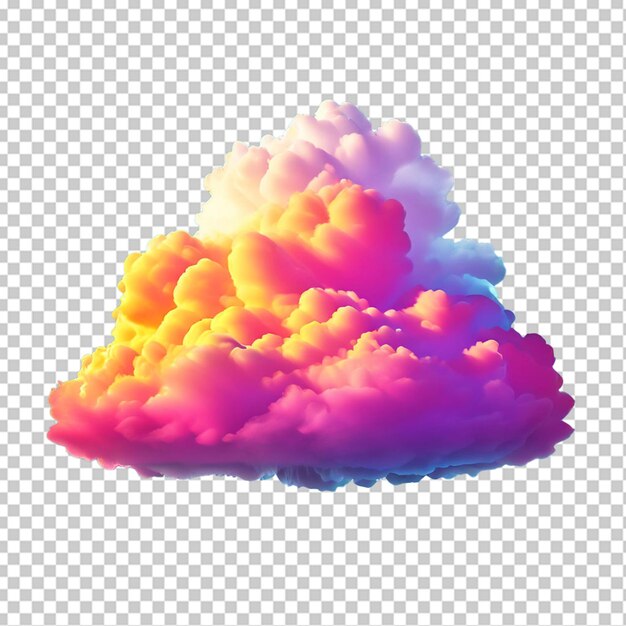 PSD rainbow colored cloud