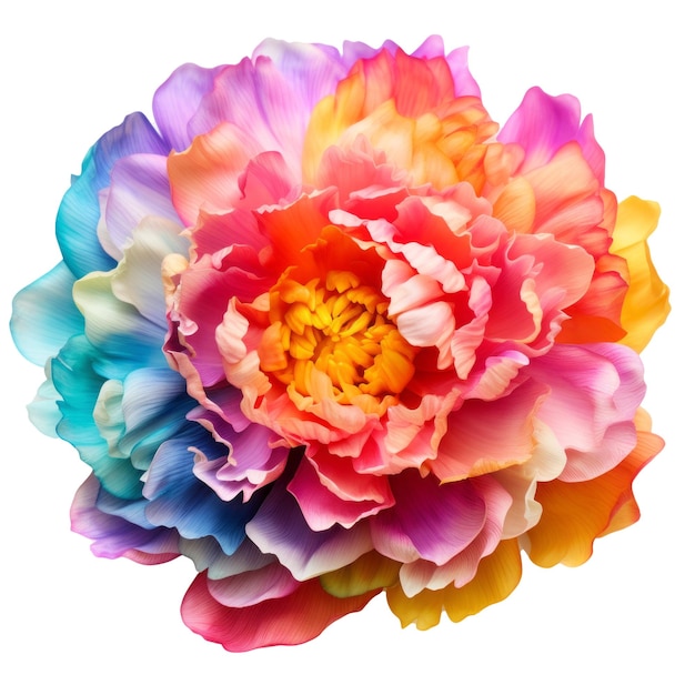 PSD un fiore color arcobaleno è mostrato in un'immagine