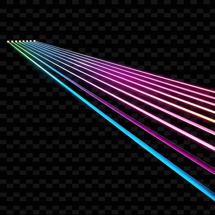 PSD a rainbow colored line on a black background