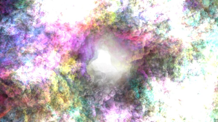PSD a rainbow of colors and a circle of light