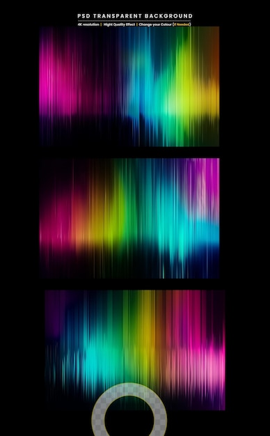 PSD rainbow colors on transparent background