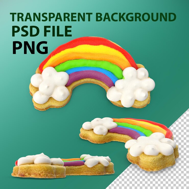 PSD rainbow cookie png