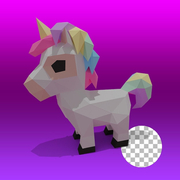 PSD rainbow cute unicorn paper craft for happy pride day concept