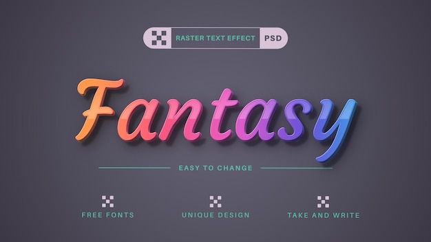 Rainbow Editable Text Effect Font Style