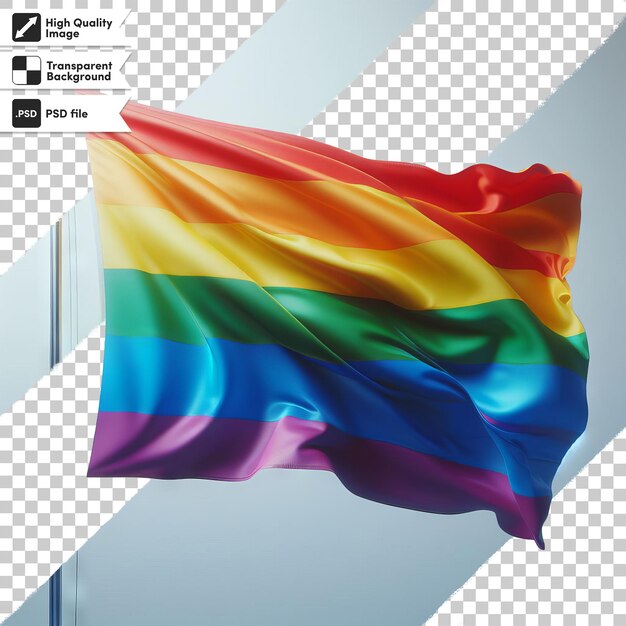 PSD a rainbow flag is flying in the wind