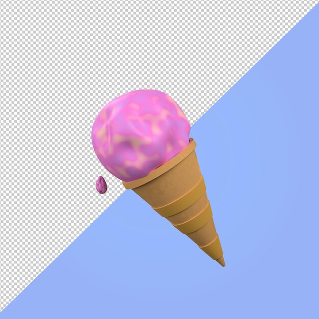 Rainbow ice cream 3d illustratie voedsel pictogram