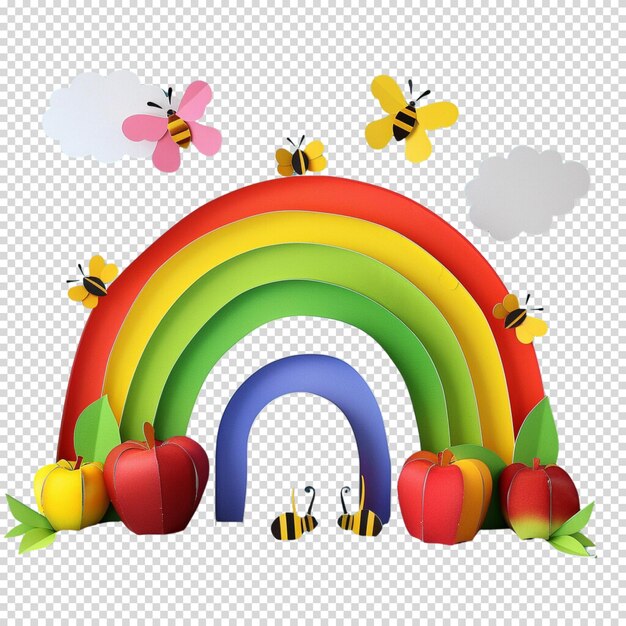 PSD rainbow isolated on transparent background