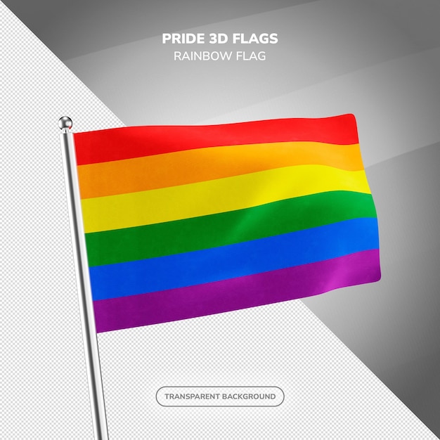 レインボー LGBTQ プライド 3D フラグ