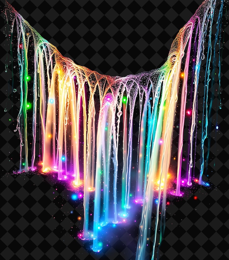 PSD a rainbow of light is shining on a black background