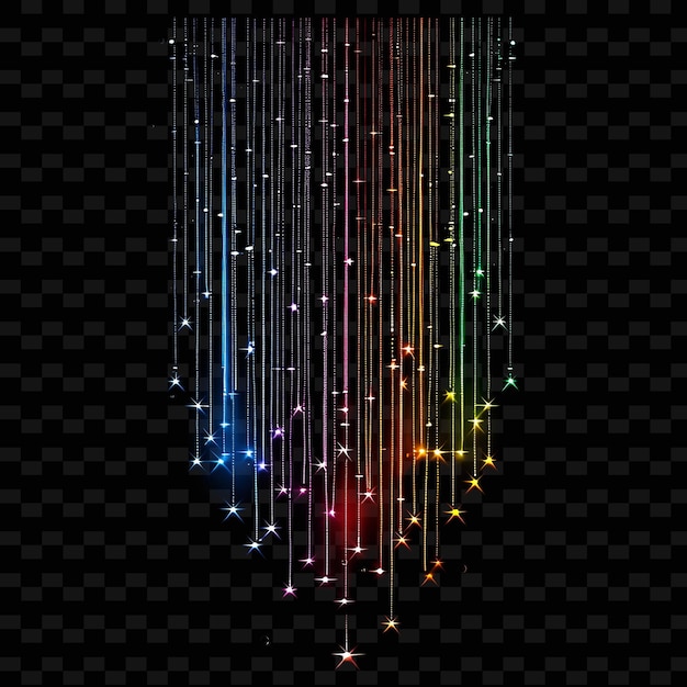 A rainbow of lines on a black background