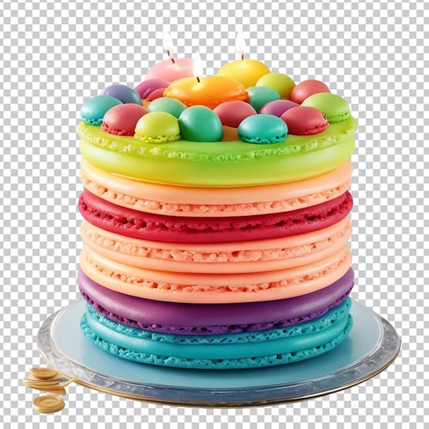 PSD torta di gelatina ripiena di macaroni arcobaleno