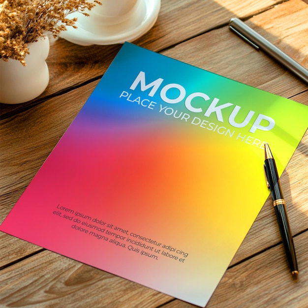 rainbow mockup flyer poster design