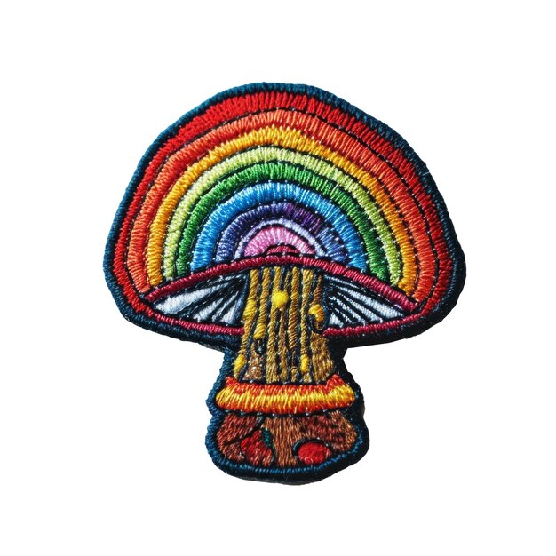 PSD a rainbow mushroom with a rainbow on it