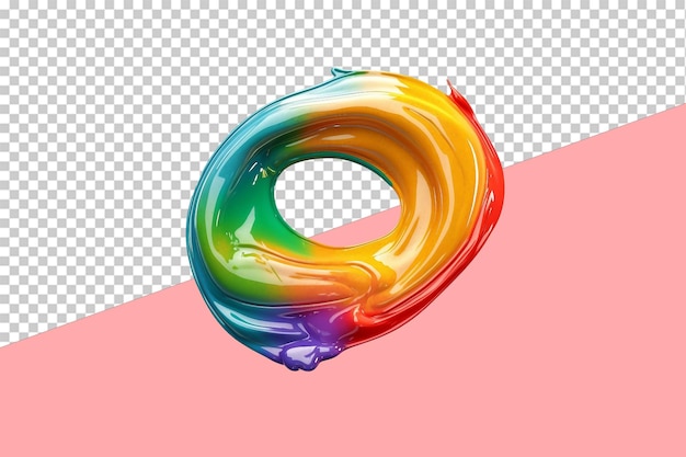 Rainbow paint stroke isolated object transparent background