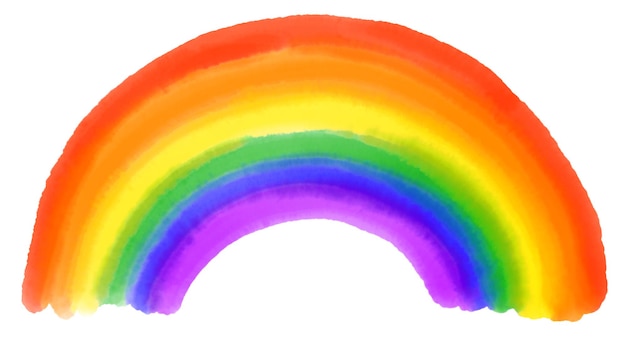 rainbow pride flag watercolor art icon symbol isolated