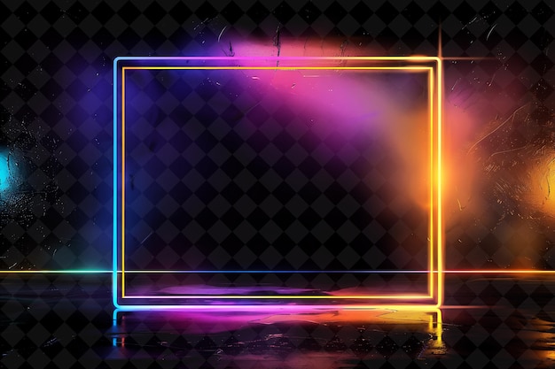 PSD rainbow prism arcane frame with refracting light and colorfu neon color frame y2k art collection