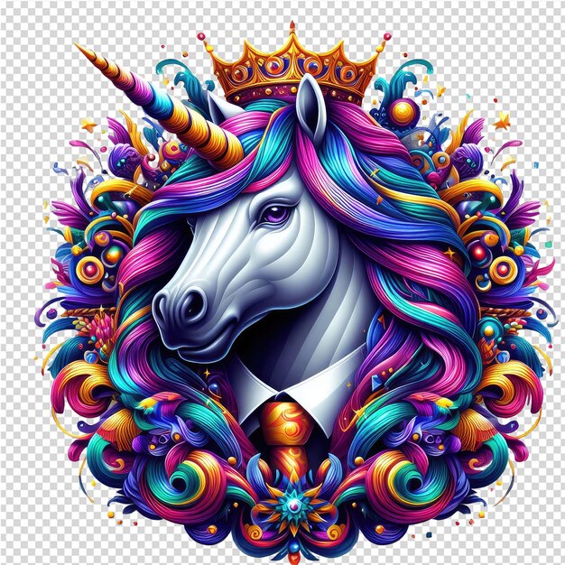 Rainbow realm a 3d rendered unicorn