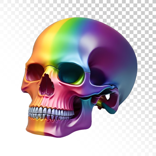 PSD a rainbow skull with a skull on it
