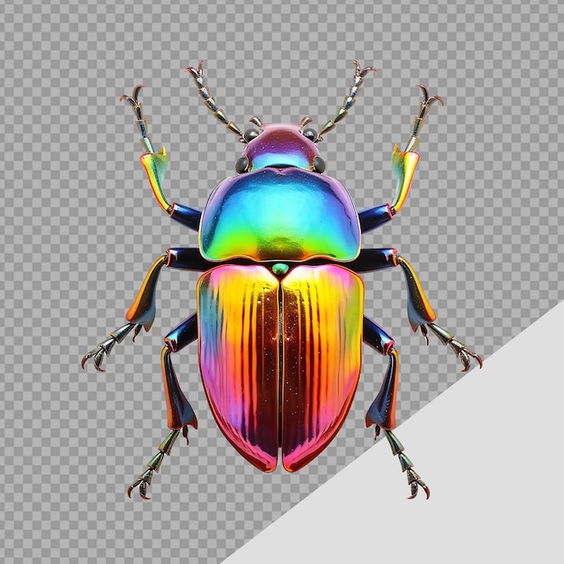 PSD Радужный жук-олень png изолирован на прозрачном фоне