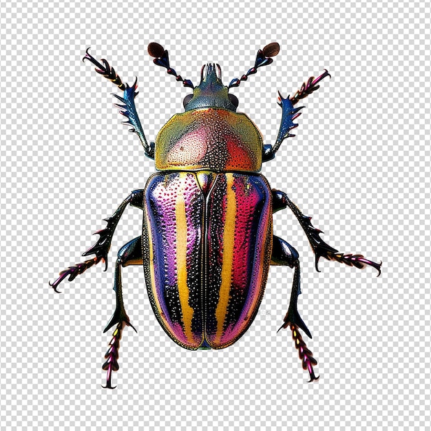 PSD rainbow stag beetle png isolated on transparent background png