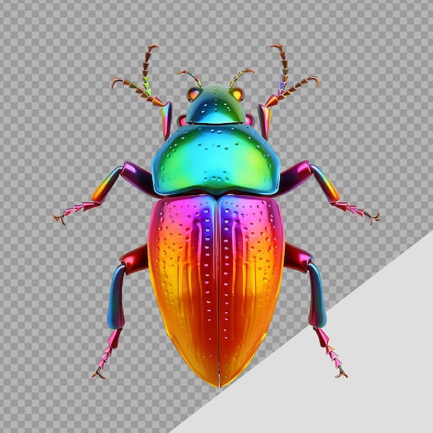 PSD rainbow stag beetle png isolated on transparent background