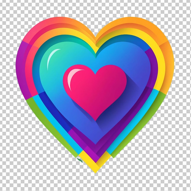 PSD rainbow striped heart speech bubble