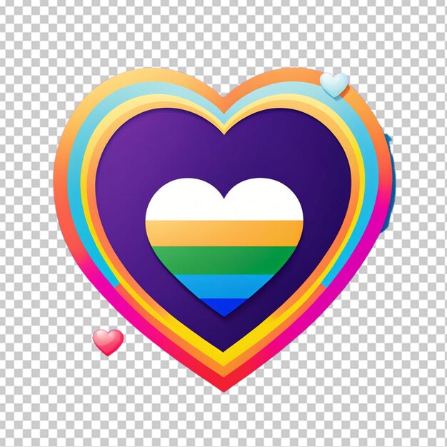 Rainbow striped heart speech bubble