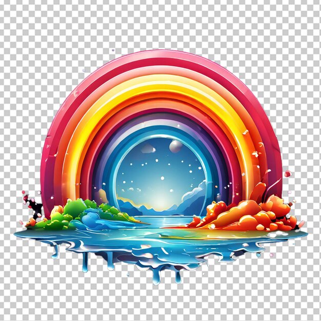 PSD rainbow striped heart speech bubble