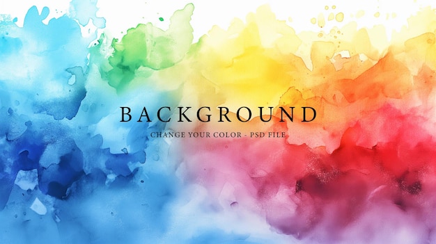 PSD rainbow watercolor colorful paint background