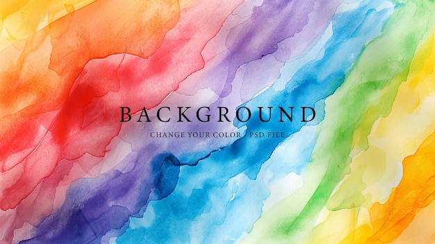 PSD rainbow watercolor colorful paint background