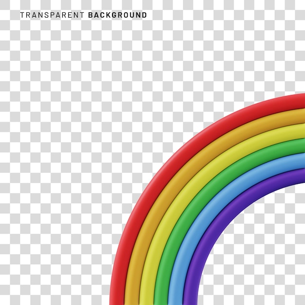 rainbow with clouds 3d rendering as weather phenomenon concept