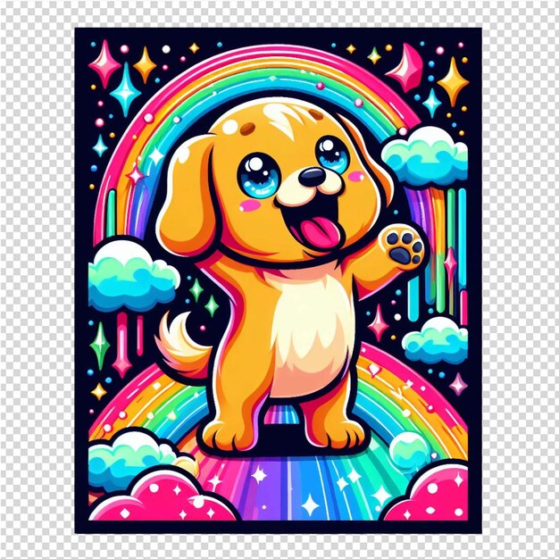 PSD a rainbow with a dog on it