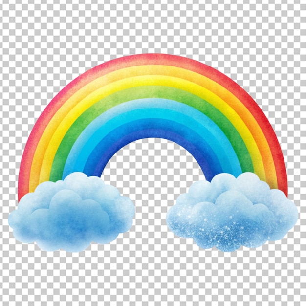 PSD rainbow with a natural blue transparent background