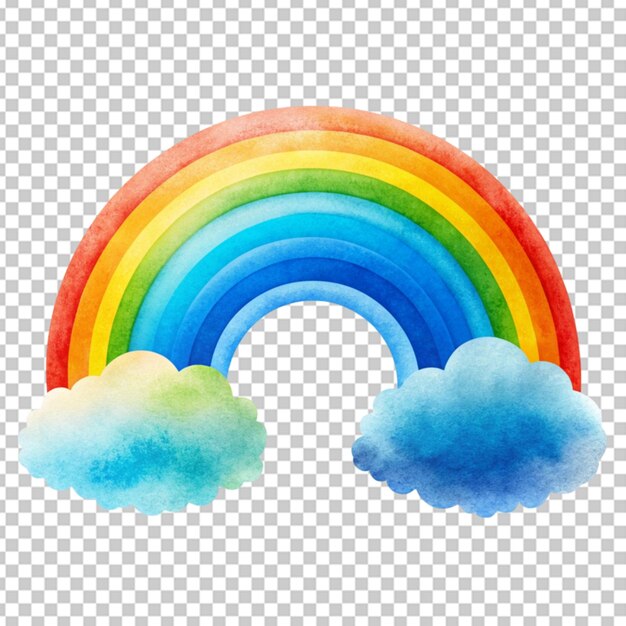 PSD rainbow with a natural blue transparent background