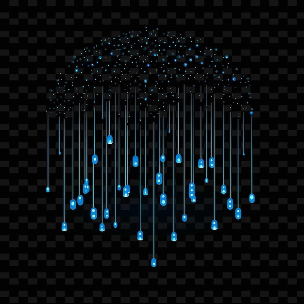 PSD raindrop calm blue dotted neon lines cloud decorations strai png y2k shapes transparent light arts