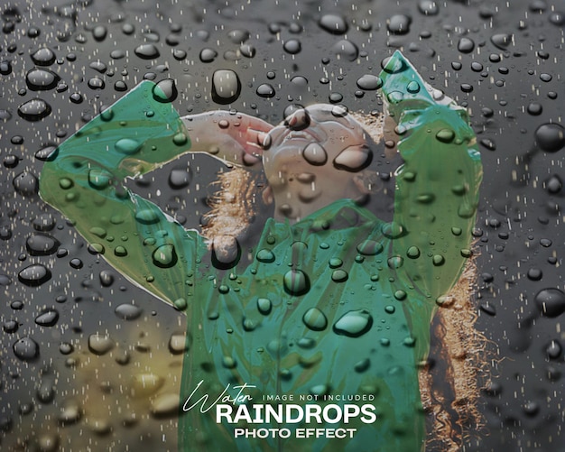 PSD raindrop photo effect photoshop addon