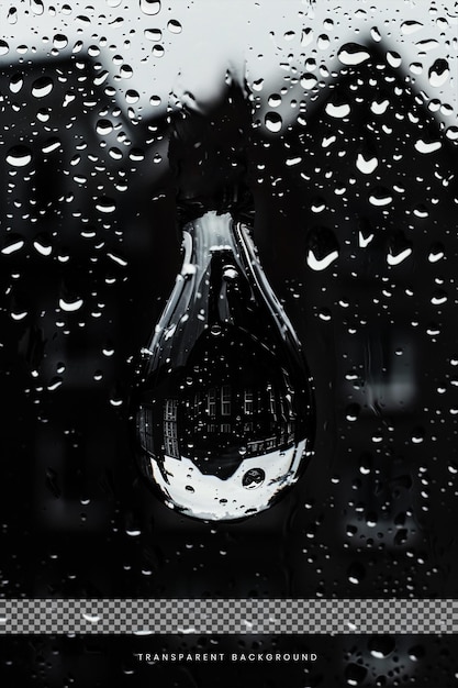 PSD raindrops on transparent glass