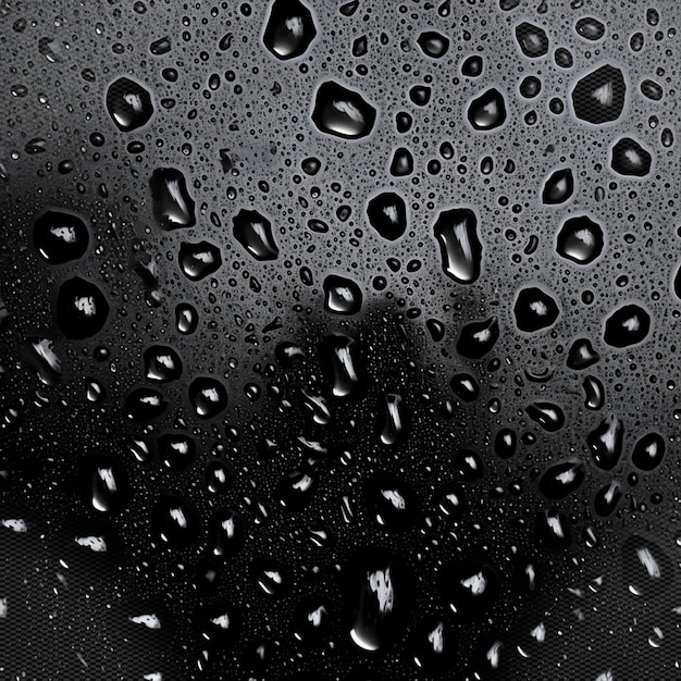 raindrops on a window with a black background