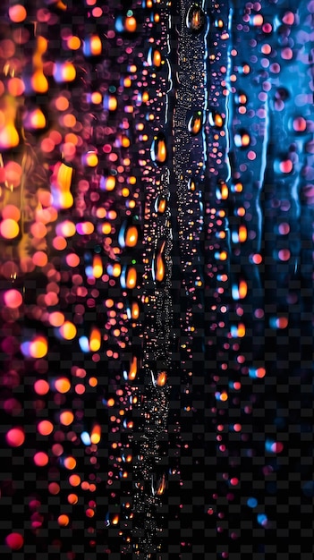 Raindrops on a window with a colorful background