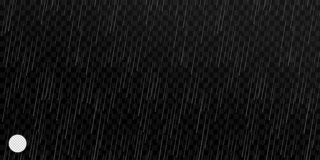 Rainfall drops on transparent background