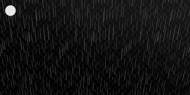 Rainfall drops on transparent background