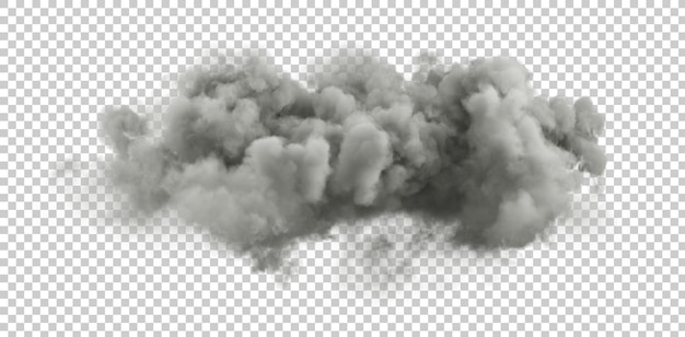 Rainstorm black clouds cut out on transparent backgrounds 3d rendering png