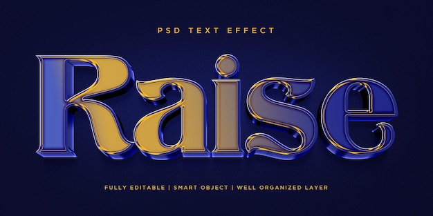 PSD raise 3d style text effect