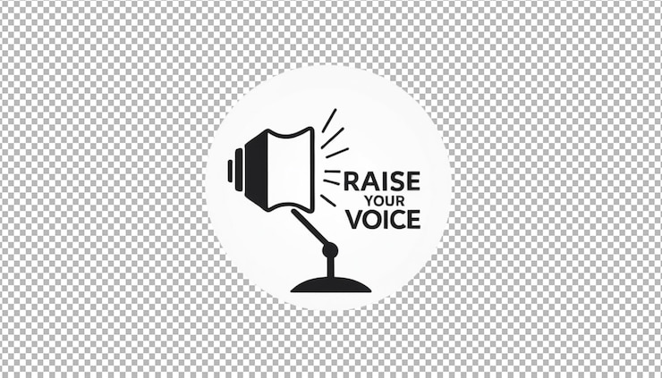 PSD raise your voice icon in action